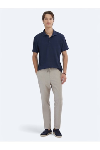 Kip Lacivert Desenli Polo Yaka T-shirt Lacivert