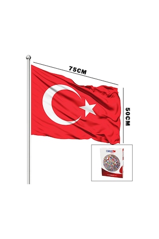 Şanlıbayrak Kaliteli Dış Mekan Solmaz 50x75 Cm Alpaka Kumaş Ay Yıldızlı Şanlı Türk Bayrağı 1