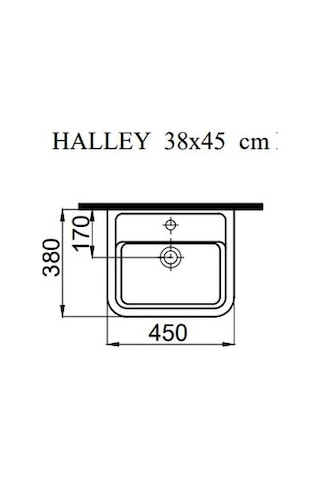 Idevit Halley Lavabo Dikdörgen Tezgah Üstü Çanak Mini 45CM Hariç