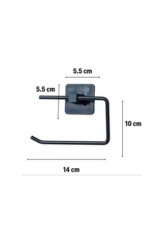 Zhltools Kendiliğinden Yapışkanlı Siyah Paslanmaz Metal Kapaksız Tuvalet Kağıtlığı Aparatı