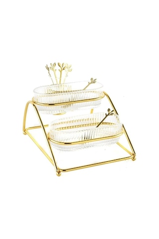 Mikasa Moor Gold 2 Katlı Metal Cam Servis 27x20x14cm P350.824183 Gold