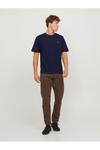 Jack & Jones Jack&jones Paulos Erkek Lacivert Yuvarlak Yaka Tişört 12245087-NVY Lacivert