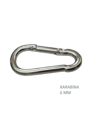 Galvanizli Karabina, 6 Mm, Askı, Çengel, Kanca, Anahtarlık 4 Adet