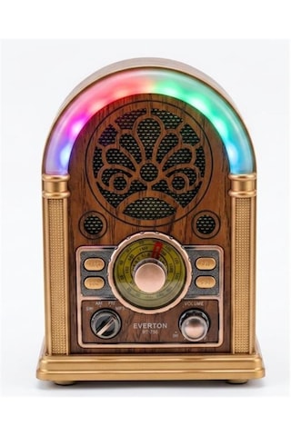 Everton Rt-752 Şarjlı, Led Işıklı Nostaljik Radyo Bluetooth-usb-sd-fm
