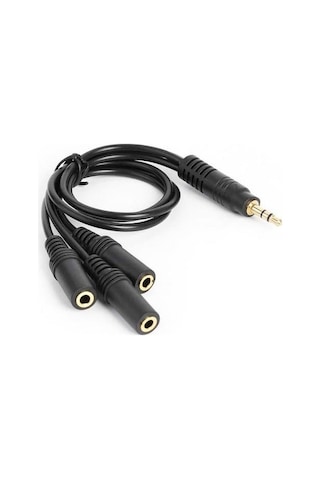 5+1 Ses Sistemi Kablosu 1erkek 3 Dişi 3.5mm Stereo Çoklayıcı Kablo