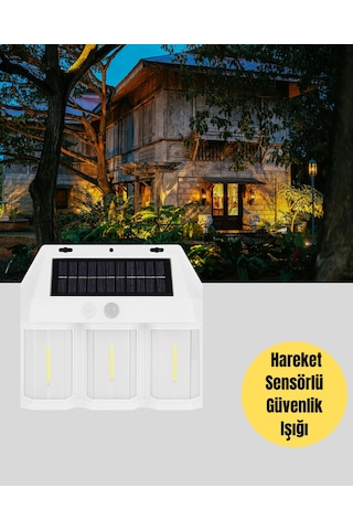 Pır Sensörlü Solar Lamba Otomatik Şarj Ve Gece Aydınlatma Yeni Nesil Renkli