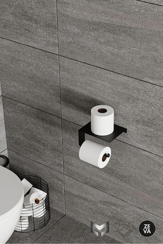 Siyah Tuvalet Kağıtlığı - Dayanıklı Banyo & Tuvalet Düzenleyici
