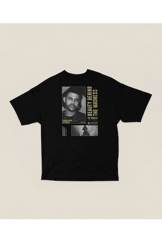 Beauty Behind The Madness The Weeknd Baskılı Unisex Oversize Tişö Siyah