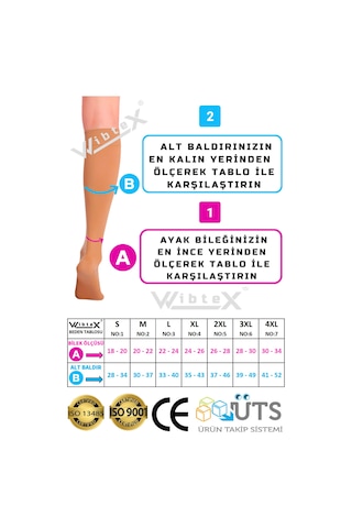 Wibtex Diz Altı Varis Çorabı Kapalı Burun Ten Rengi
