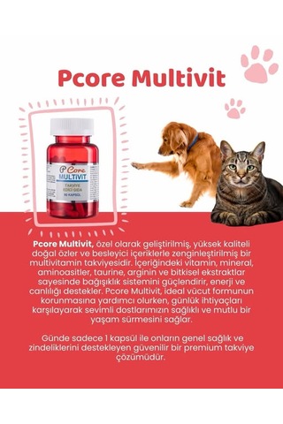 Petcore Multivit Kedi Ve Köpekler İçin Bağışıklık Güçlendirici
