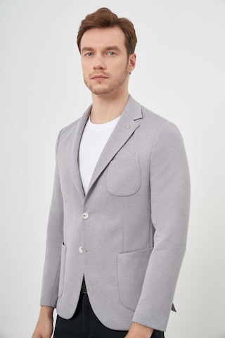 Morven Erkek Gri Örme Slim Fit Torba Cep Mono Yaka Spor Ceket 24ms002021100 Gri