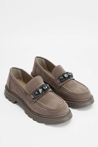 Tamer Tanca Kadın Vegan Vizon Loafer Ayakkabı 817 2399 Bn Ayk Sk23/24 Vızon Suet Vizon