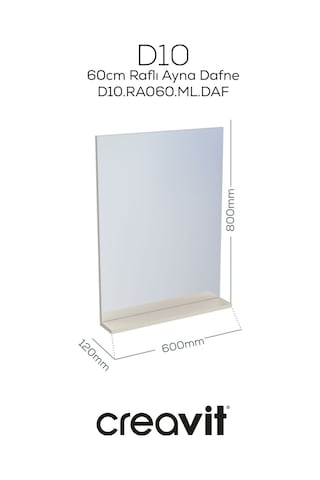 D10 60 Cm Melamin Raflı Ayna Dafne Beyaz