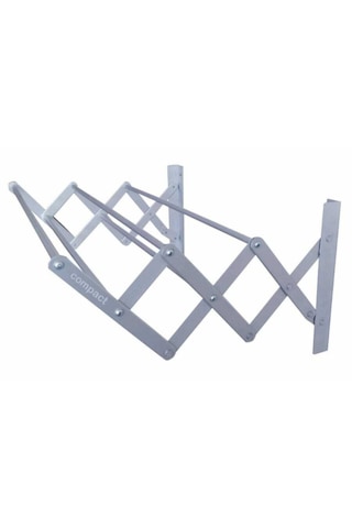 Compact Çamaşırlık 40 Cm 5 Askılı Duvara Monte Akordiyon Tipi Gri