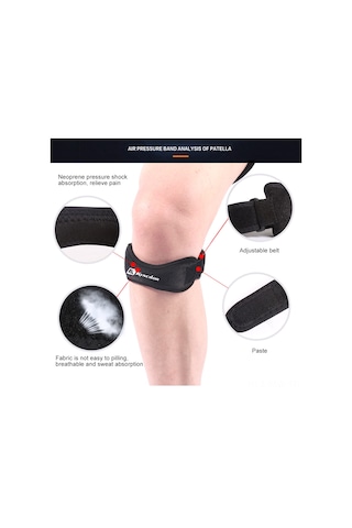 Moveevo Kırmızı Nylon-eva Patella Koruyucu Kayış,透气 Ok Kumaşlı, 19.5x6cm, 38g Kırmızı