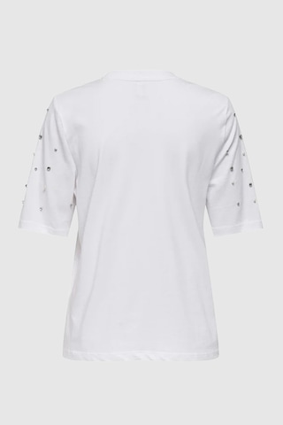 Only Kadın Onljulıa Bisiklet Yaka Taş Detaylı %100 Pamuk T-shirt 15324847 Whıte Whıte