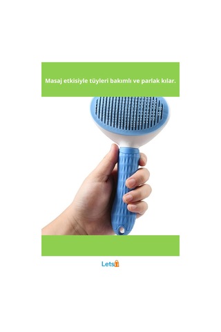 Otomatik Temizlenen Kedi Köpek Tüy Tarama Fırçası Mavi