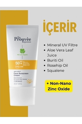 The Prouvee Reponses Leke Karşıtı Yüz Güneş Kremi SPF50+ 40 ML