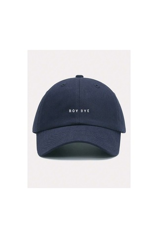 Caxis Boy Bye Baskılı Spor Sapka Unisex Ayarlanabilir Cırtlı Şapka Orijinal Cap Lacivert