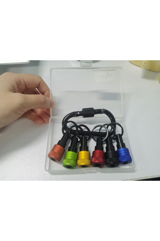 Geeksen Alüminyum Anahtar Zinciri Uzatma Kolu Seti, 1/4 İnç Hex Shank, 500g Taşıma Kapasitesi, 2 Adet, Cep Boyutu, Tornavida Ucu Tutucu