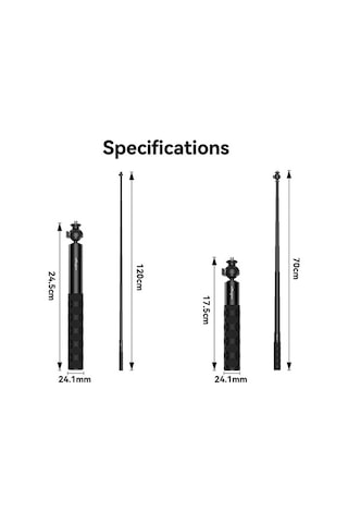 Tongxida Amagisn 70cm 1/4 İnç Bilyalı Bağlantılı Selfie Çubuğu Spor Kamerası Uzatma Çubuğu Djı/gopro Hero/ınsta360 İçin