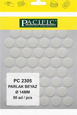 Tekli Pacıfıc Parlak Beyaz Yapışkanlı Tapa 14mm