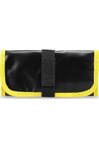 Jeehugo 12 Cep İçeren Çift Katlı Pvc Olta Yem Canta - Sarı, Katlanabilir, Taşınması Kolay, 31x22cm Açık Ölçü