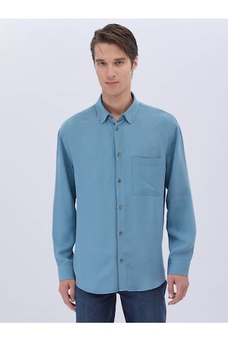 Kip Koyu Mint Fitilli Oversize Fit Dokuma Casual Gömlek Mint