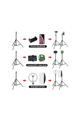 Bluetooth Kumandalı 210 Cm Tripod Telefon Tutuculu Selfie Çubuğu