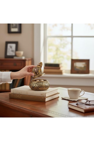 Feng Shui Şans Getiren Fil Biblo Mücevher Kutusu 12 Cm Dekoratif Ev Hediyesi Lüks Tasarım