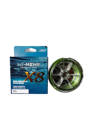 Mi-henk 8x 150m Yeşil İp - Örgü Misina 0,8 Pe 0,148 Mm 8,1 Kg 0,8 Pe 0,148 Mm 8,1 Kg