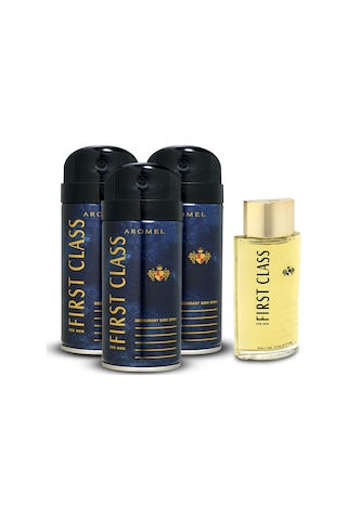 First Class Erkek Parfüm EDT 100 ML + Deodorant 3 x 150 ML