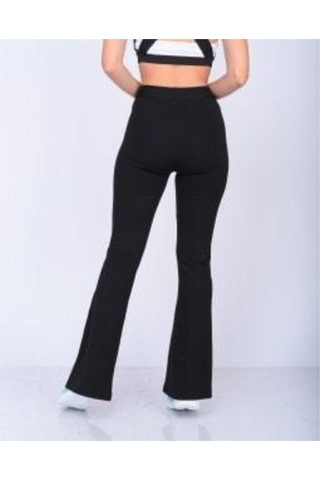 Maacbutik Kadın Siyah Ispanyol Paça Taytsiyahl Siyah