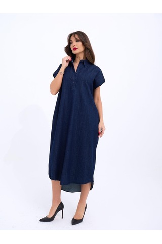 De'charme 7348 Kot Elbise-mavi