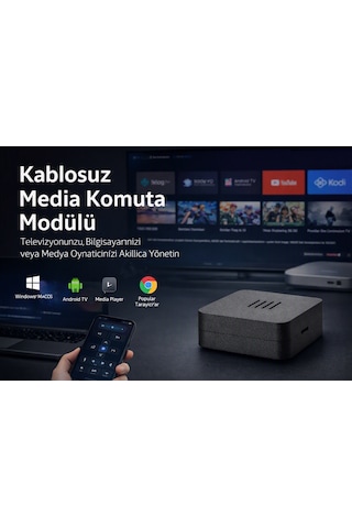 Media Akıllı Kablosuz Medya Komuta Modülü, Bluetooth İle Pc / Tv / Kodi Kontrolü