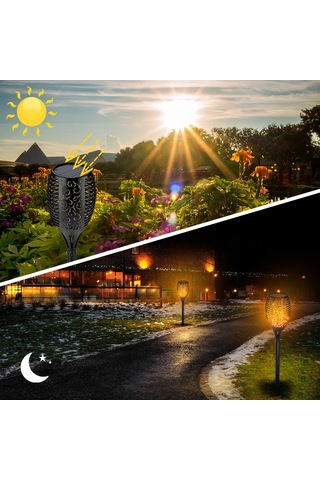 Dofolink Güneş Enerjili Alev Işığı, 51 Led, Ip65 Su Geçirmez, Bahçe Ve Sokak Dekorasyonu, Kolay Kurulum, Dış Mekan Aydınlatması 1 Adet Diğer