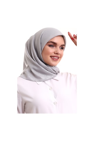 Kofra Desenli Baş Örtü - Gri