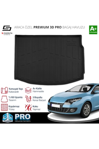 S-dizayn Renault Megane 3 3d Pro Bagaj Havuzu 2009-2016 A+ Kalite