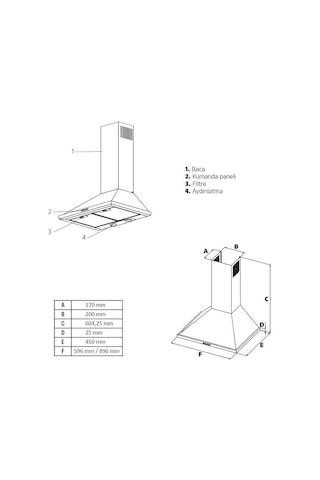 Simfer 8716 60CM Retro Bej Push Button Piramit Davlumbaz