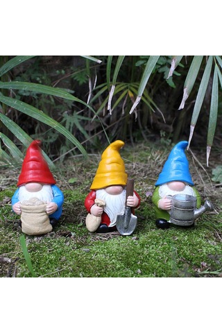 Yunboo Sentez Reçine Cüceler, El Yapımı Bahçe Dekorasyonu, Su Geçirmez Bahçe Ve Balkon Ornamenti, 3 Adet Set