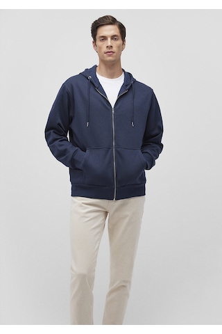 Mavi - Kapüşonlu Fermuarlı Lacivert Basic Sweatshirt 0s10277-70490 Lacivert