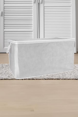 3 Lü Maksi Yastık Hurcu Seti, Yastık Yorgan Kıyafet Çamaşır Düzenleyici 70x40x40cm 3 Adet Beyaz - Gri