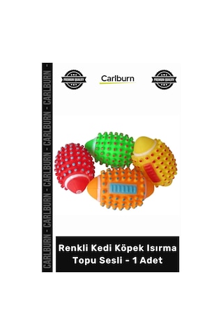 Petshop Dikenli Tasarım Diş Kaşıyıcı Dayanıklı Temizleyici Renkli Kedi Köpek Isırma Topu Sesli - 1