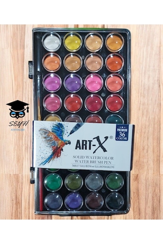 Art-x Sulu Boya Canlı Renkler Profesyonel Pigment 12-24-36-48 Renk Seçenekleriyle 36 Renk
