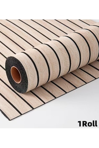 60cm X 280cm 1 Adet Kendinden Yapışkanlı Krem Lambiri Desenli Duvar Paneli Kağıdı Yg002 Krem