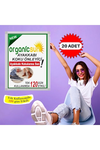 Organicsun 20'li Paket Ayakkabı Koku Önleyici Giderici Toz