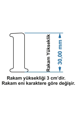 Stencil Rakam Boyama Şablonu X009-sayı Rakam Yüksekliği 3 Cm