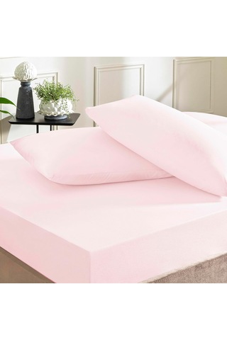 Taç Color Dreams Ranforce Queen Size Fitted Çarşaf Seti Pudra Genel