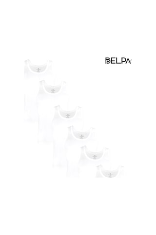 Belpa Ceylanoğlu Penye Süprem Erkek Atlet 6'lı %100 Pamuk Beyaz