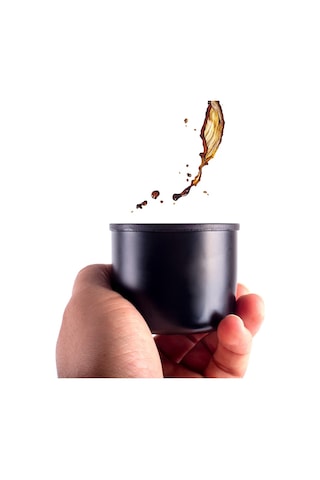 Babaya Çift Katlı Kapaklı Siyah Çelik Termos Matara 0.50 L